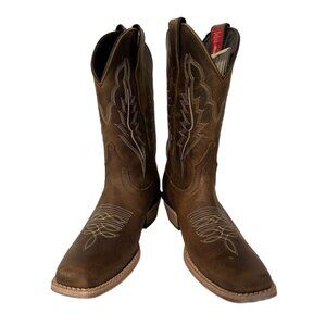 Pecos Bill Women’s Ladies Size 6 Brown Crazy Arena Square Toe Boots NEW READ